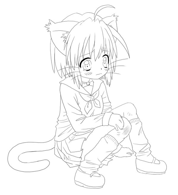 Anime Cat Girl Drawing at GetDrawings | Free download