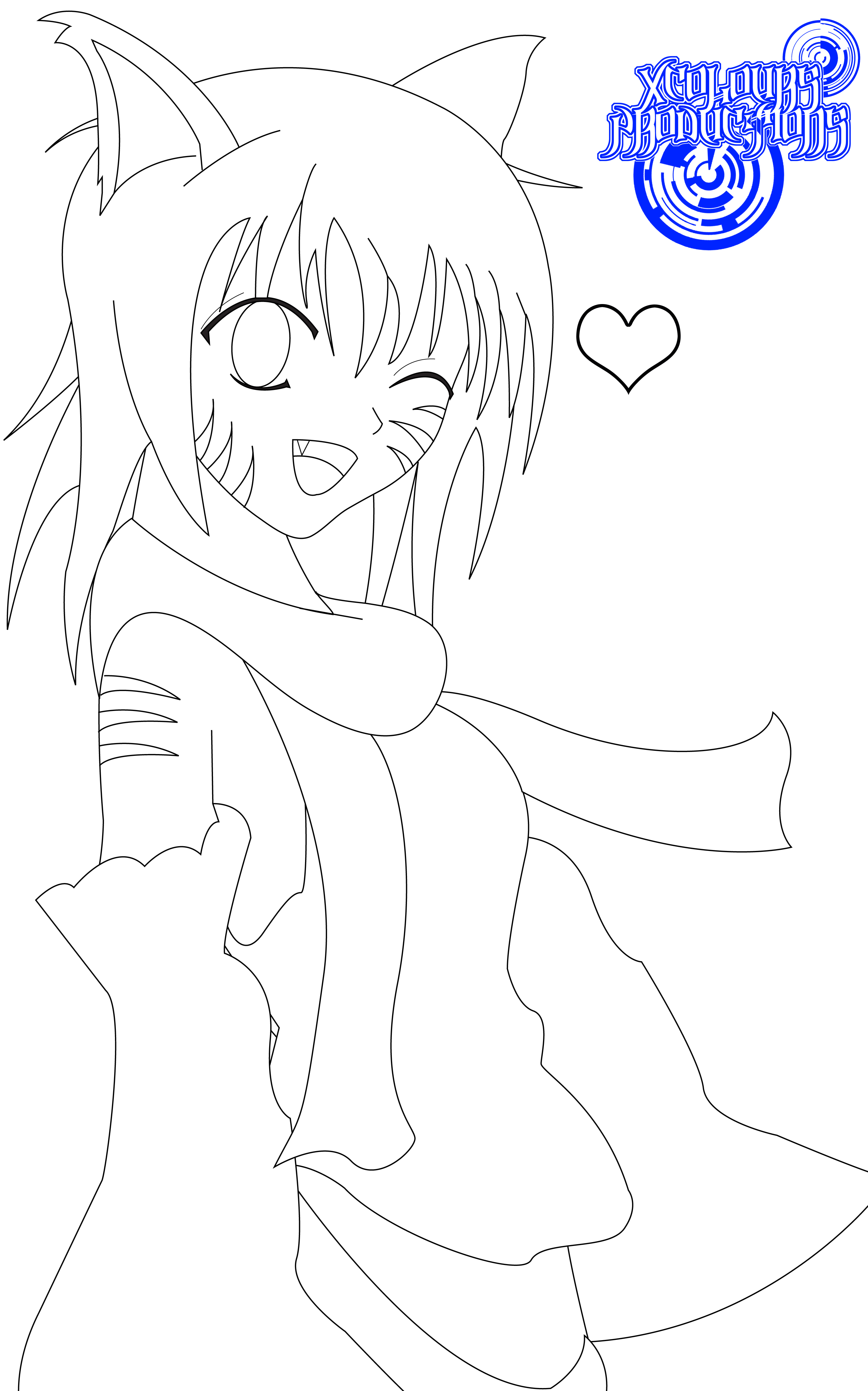 2922x4680 Cat Girl Line Art By Reapr38