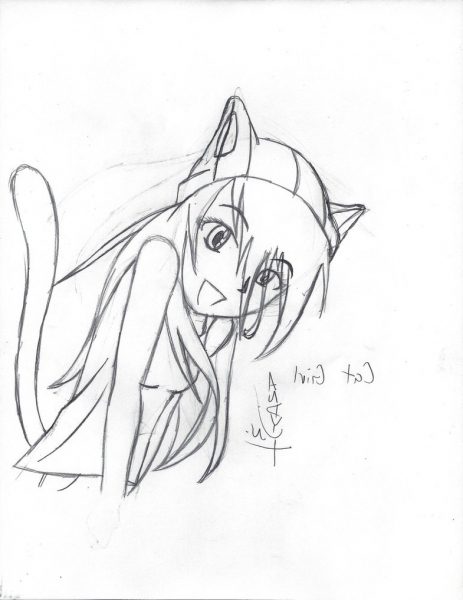 463x600 Grumpy Magnificent Anime Cat Girl Drawing Portraits