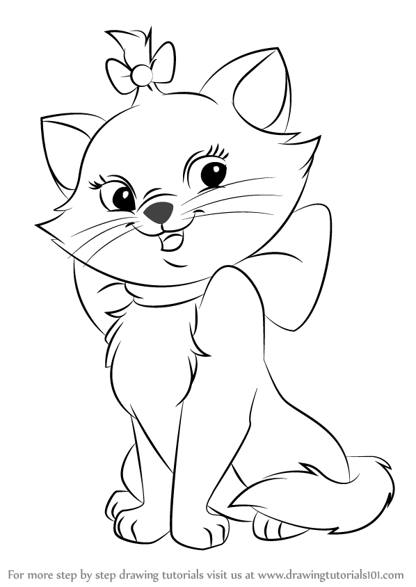 598x844 Learn How To Draw Marie From The Aristocats (The Aristocats) Step