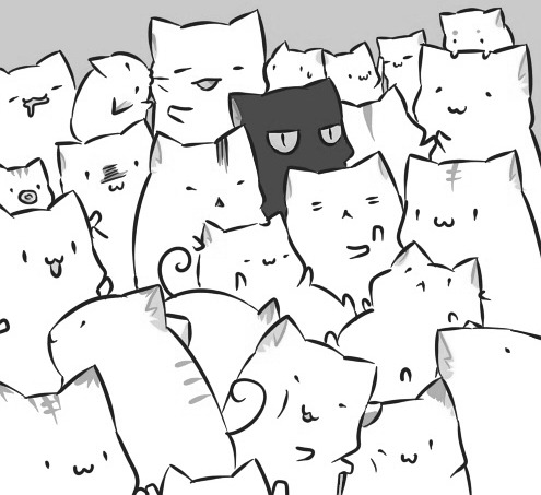 495x453 Cat Drawing Illustration Art Black And White Hugs