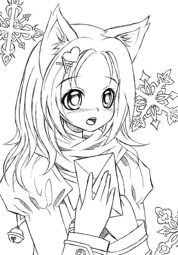 600x858 Anime Girl Coloring Pages