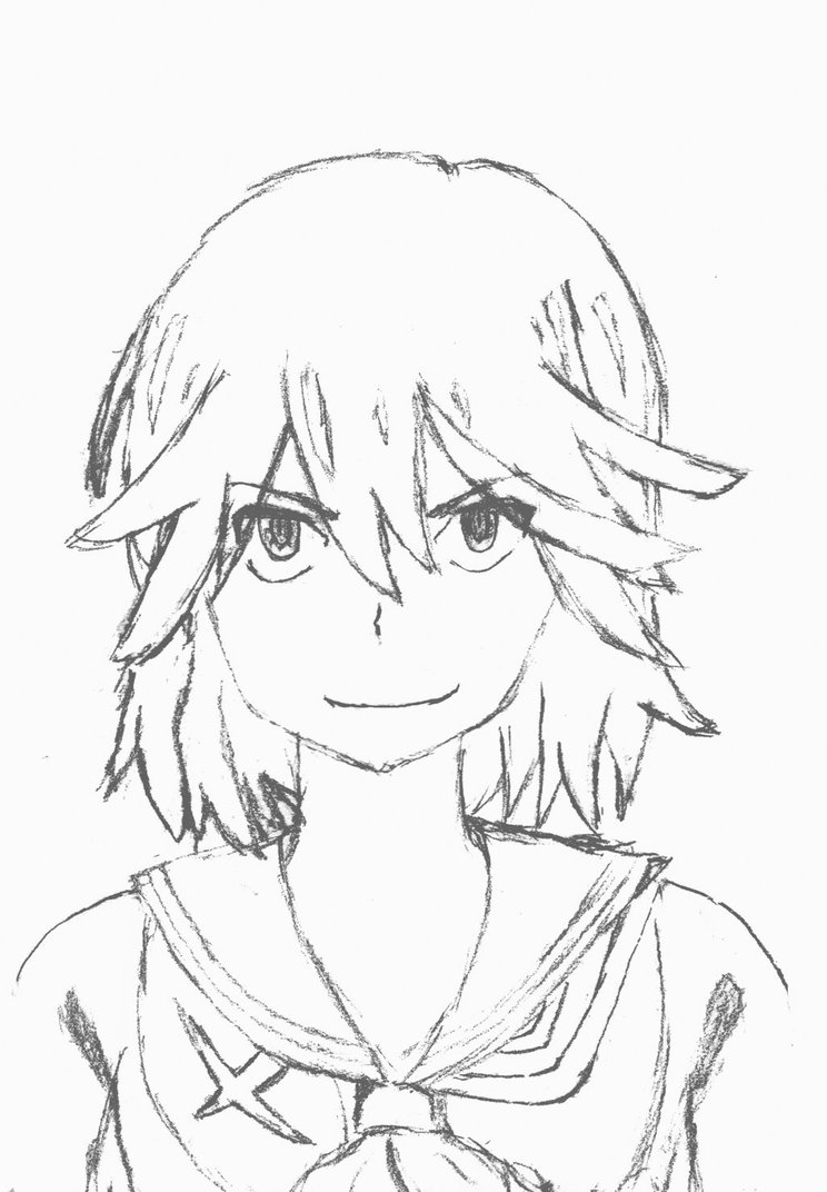 744x1072 First Line Drawing Of Anime Character Ryuko Matoi By Clicktotalk