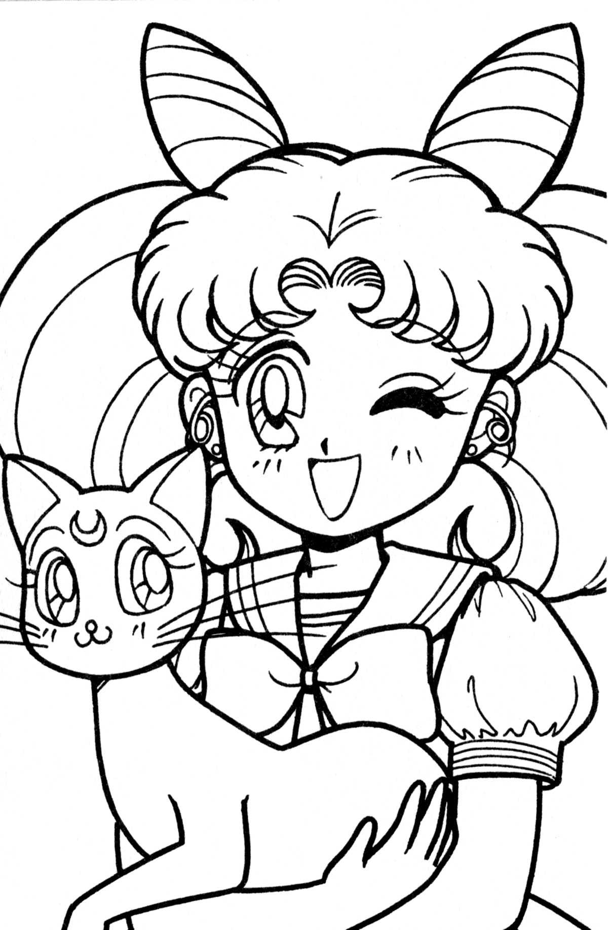 1200x1837 Anime Chibi Coloring Pages For Girls Sailor Moon In Fancy Draw