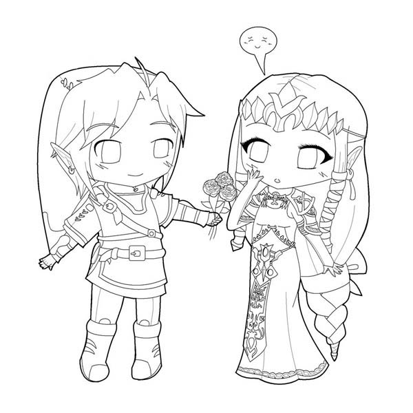 600x600 Zelink Cute Chibi Drawing Coloring Page