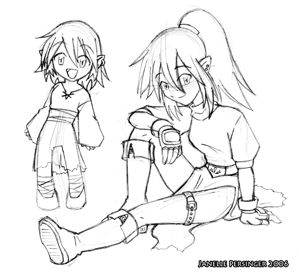 583x536 Forest Elf Girl Sketch (Teenager And Child) By