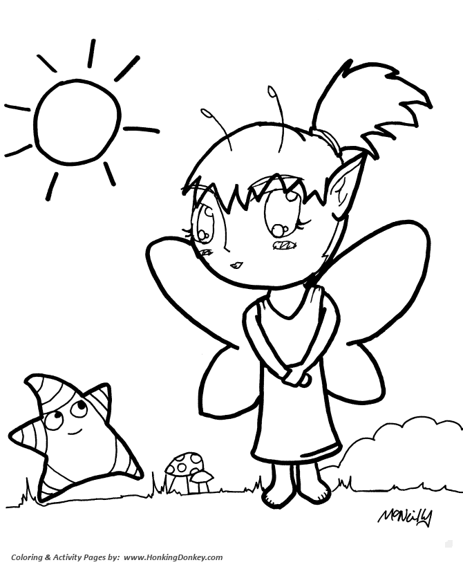 670x820 Anime Coloring Pages Anime Fairy And Star Coloring Page Sheet