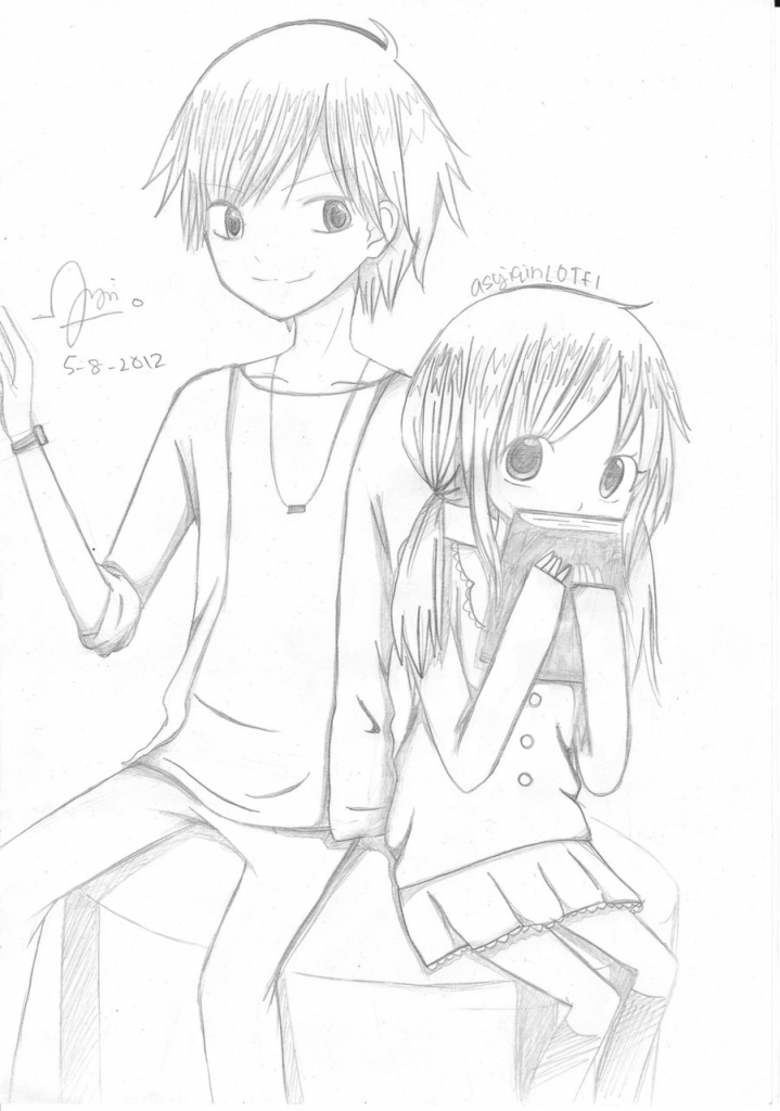 719x1024 Drawing Anime Couples Couple Anime Drawingchizurumihara