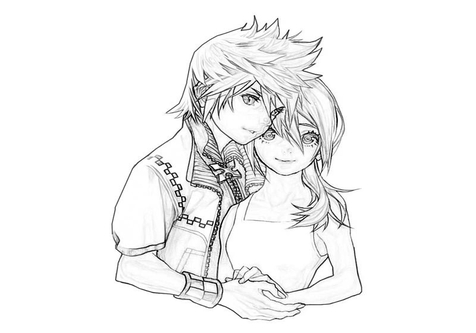 476x333 Anime Couple Coloring Pages Page Image Clipart Images