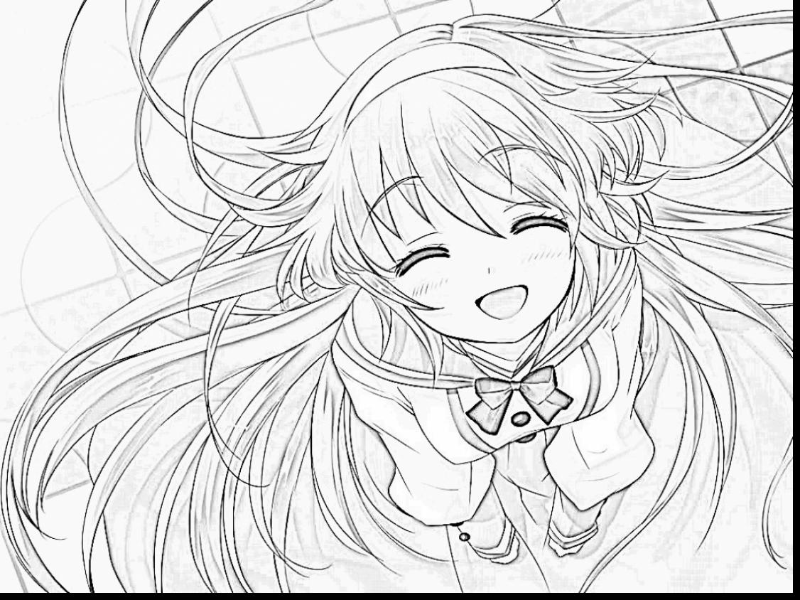 1126x844 Wonderful Coloring Pages Cute Anime Girl Drawings With Anime Girl
