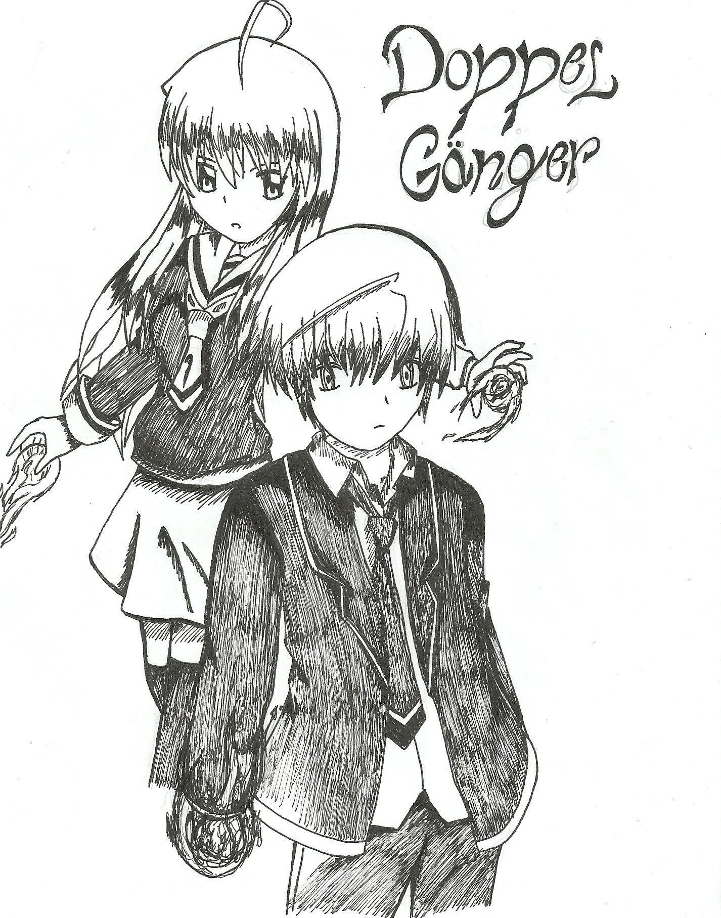 1426x1816 Drawing Anime Images Doppel Ganger Hd Wallpaper And Background