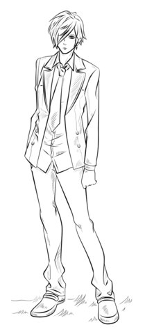 209x480 Anime Boy Coloring Page Free Printable Coloring Pages