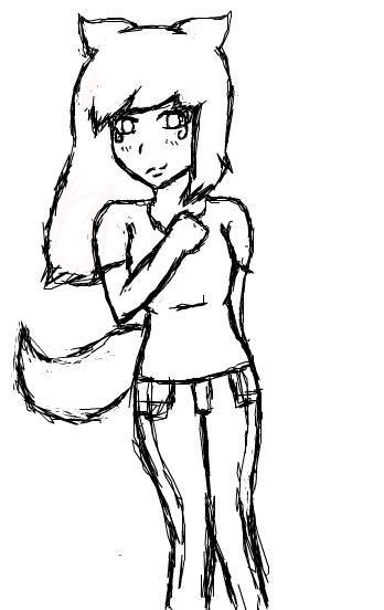 348x552 Wolf Girl Sketch By Tori Zena Anime