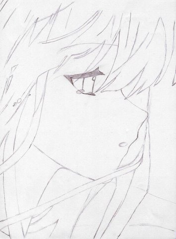 355x480 Pictures Sad Anime Girl Sketch,