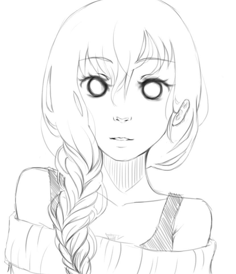829x963 Anime Girl Drawings With Side Braids Anime Anime