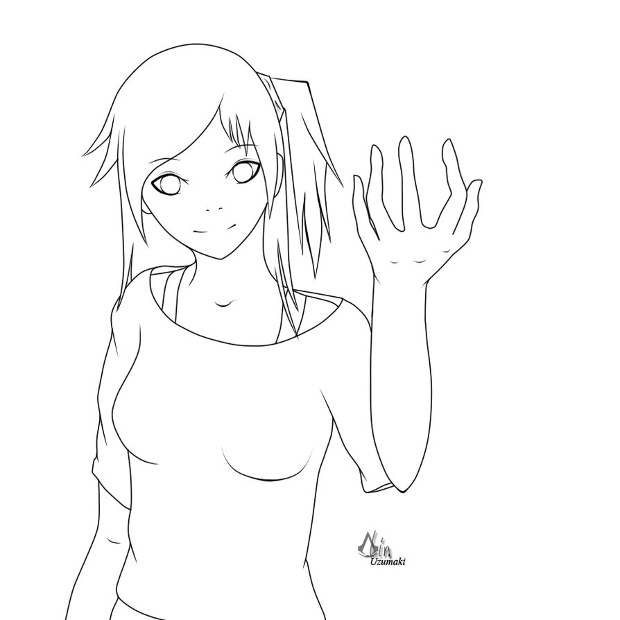 894x894 Fire Girl Outlines By Lin Uzumaki