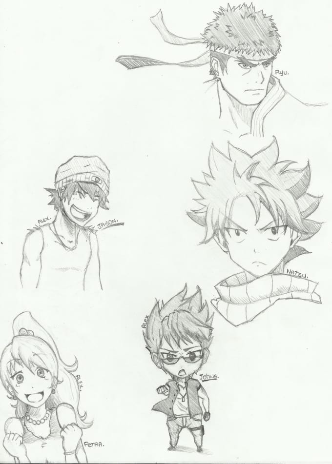 680x951 I Will Draw Quick Anime, Cartoon Pencil Sketch