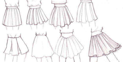 500x254 Anime, Drawing, Skirt, Uniform