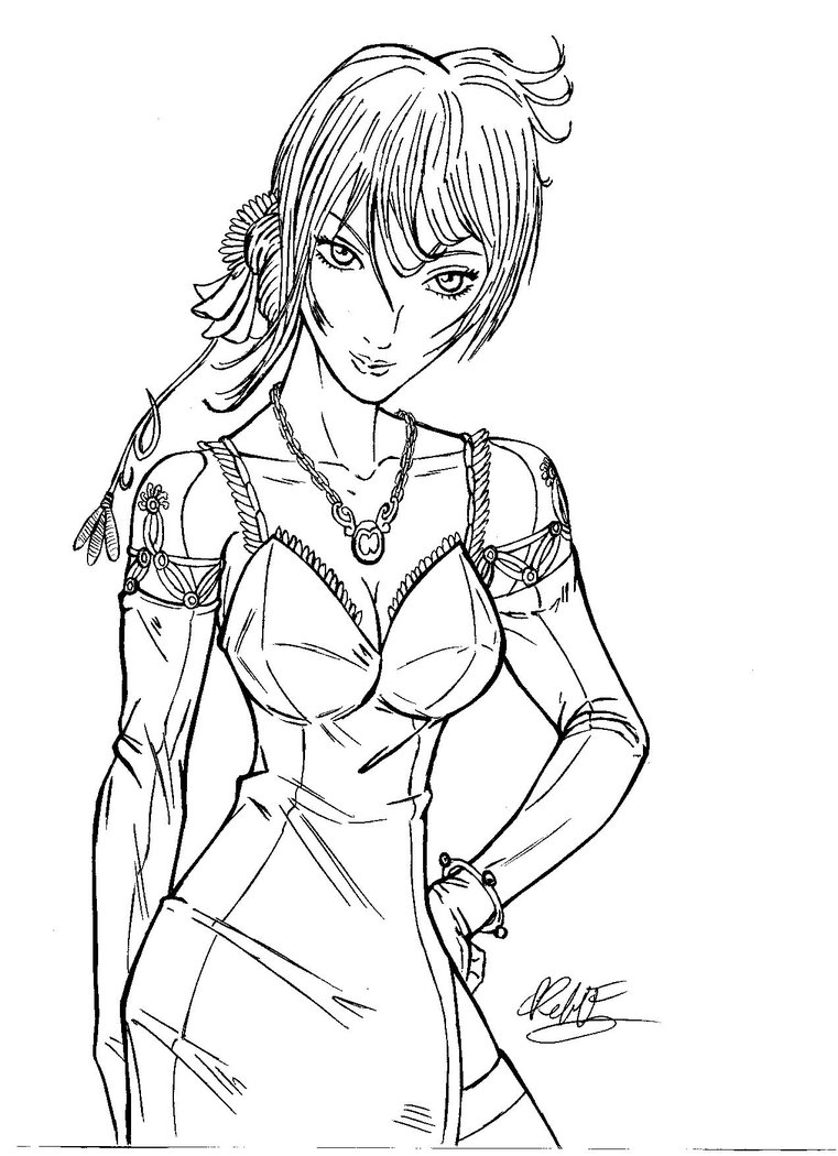 761x1050 Anime Girl Dress Lines By Foreverzerodragon