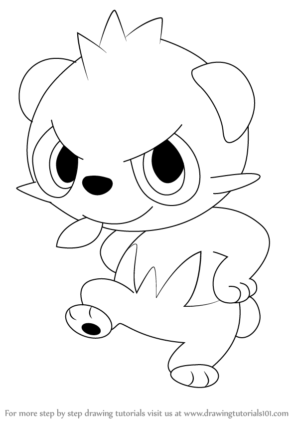 598x844 Learn How To Draw Pancham From Pokemon (Pokemon) Step By Step