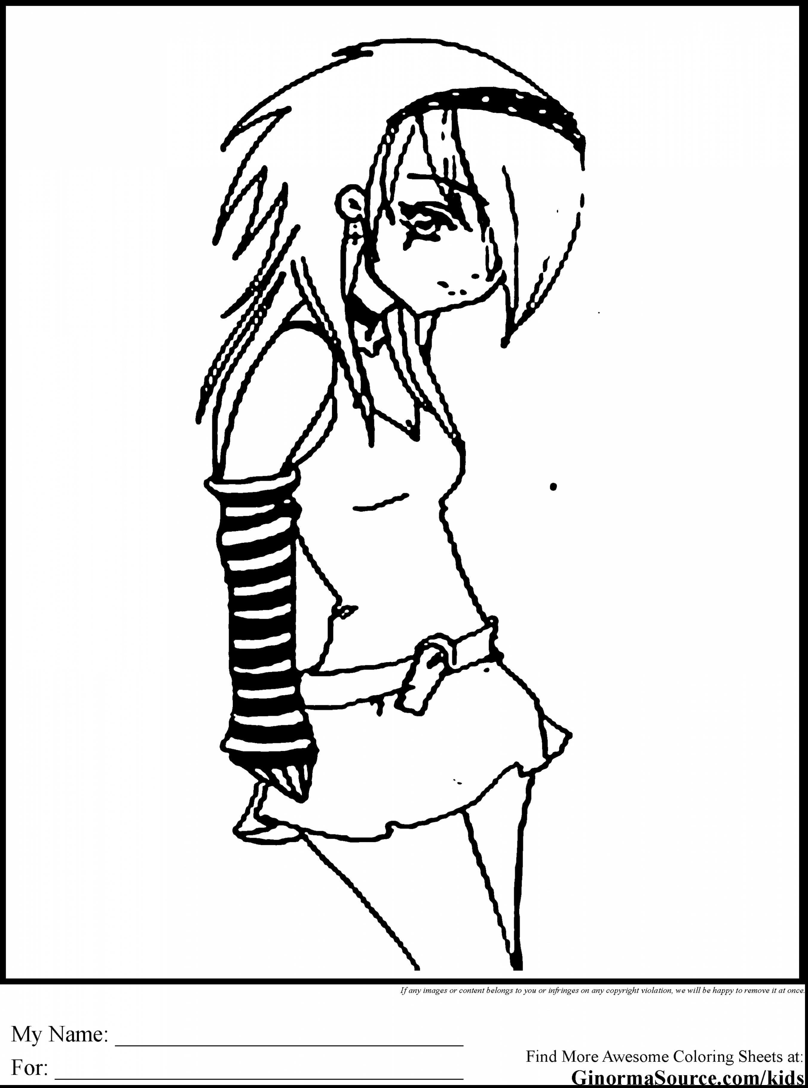 2704x3641 Emo Girl Coloring Pages