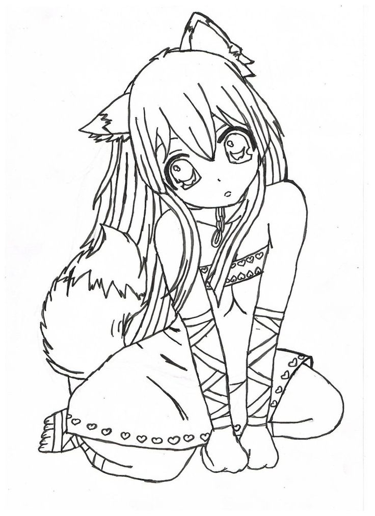 736x1012 Coloring Pages Of Anime Characters Girls Free