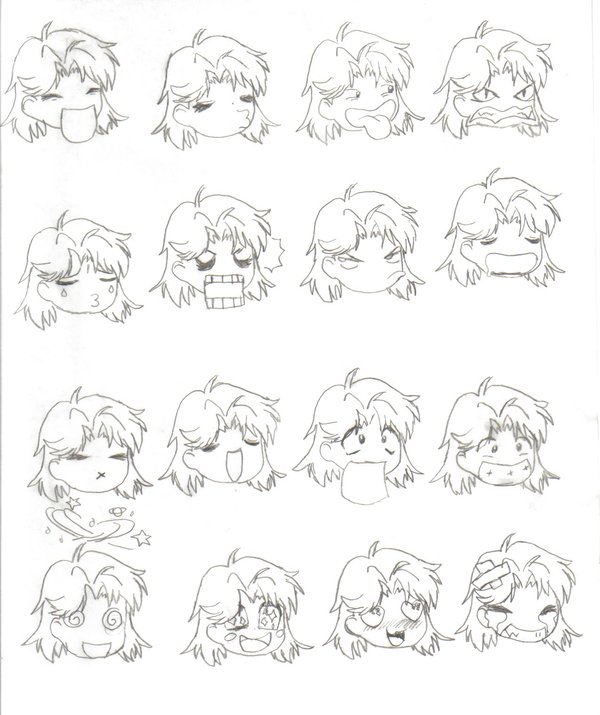 600x715 Anime Expressions By Megaraphael17