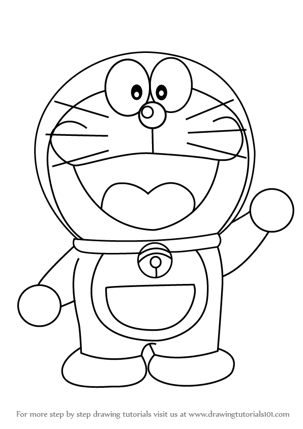 596x843 Learn How To Draw Doraemon (Doraemon) Step By Step Drawing Tutorials