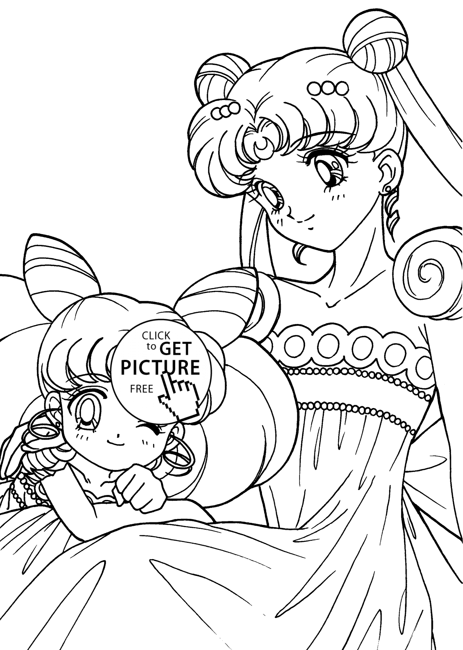 1483x2079 Moon Anime Coloring Pages For Kids, Printable Free