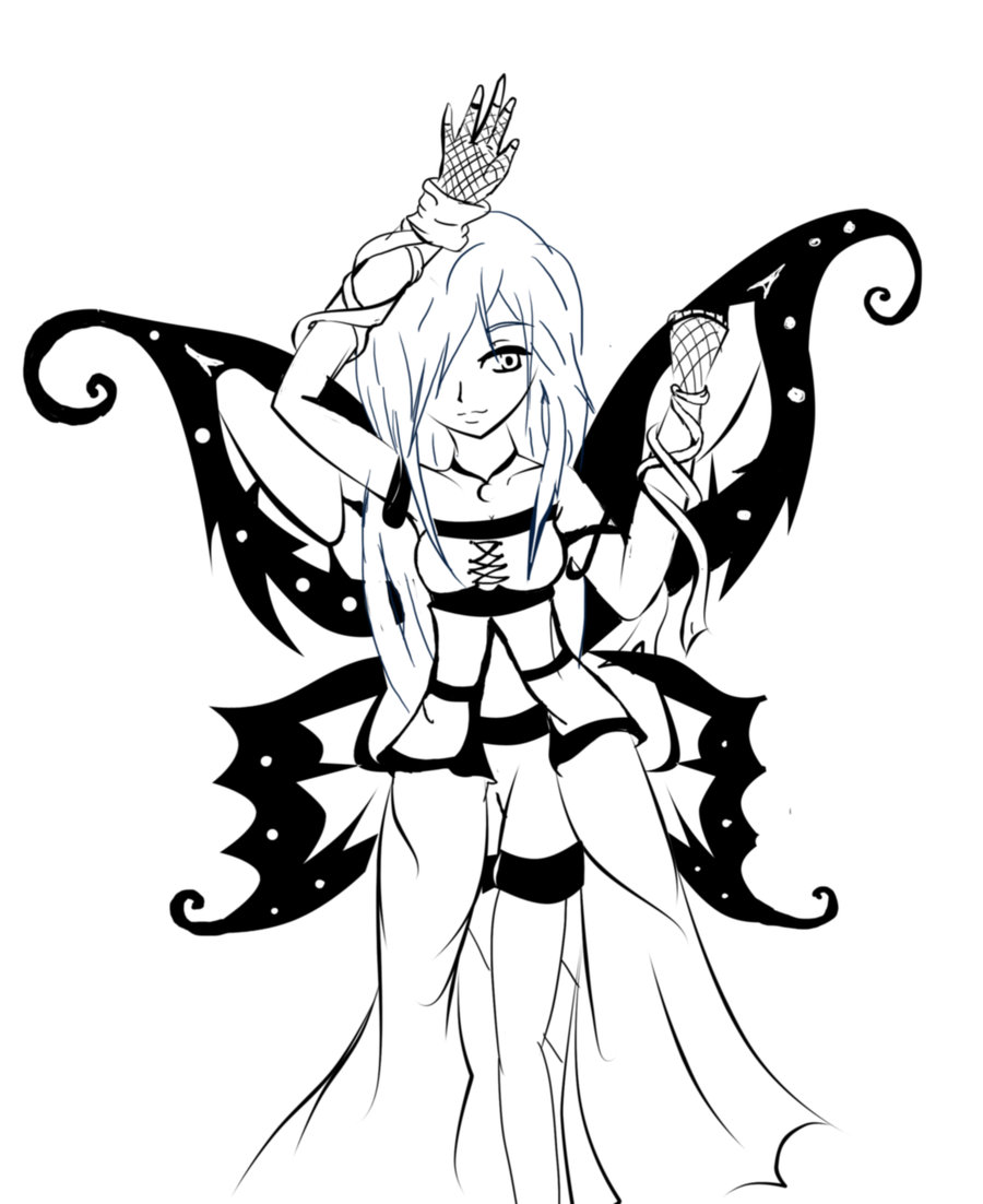 900x1102 Moon Fairy Lineart By Rockstarfreak