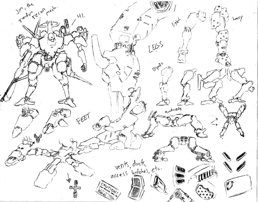 900x704 How To Draw Mechs 1 Legs And Feet By Shinsengumi77