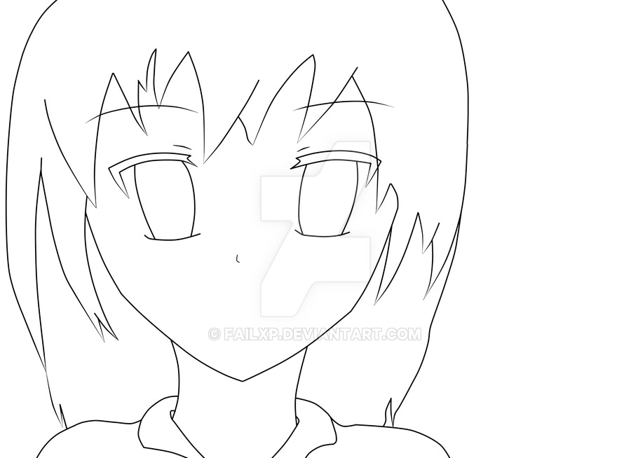 900x654 Anime Female Drawing Lineart By Failxp