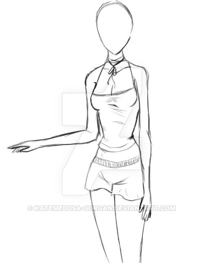 400x516 Anime Girl Base Sketch By Katemedusa Gorgan