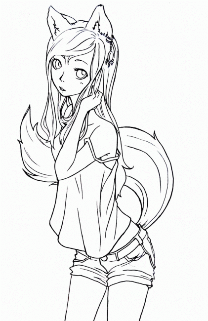421x650 Anime Fox Girl Coloring Pages A1 Nice Coloring Pages For Kids