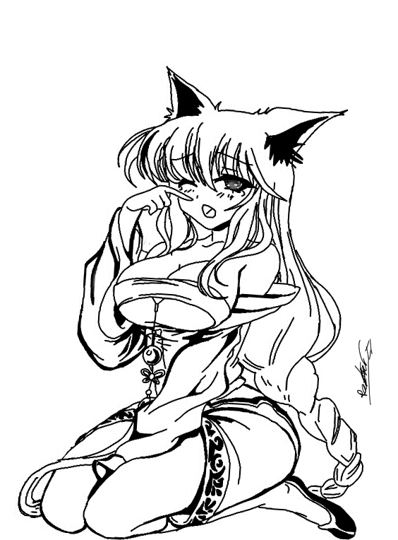 564x764 Anime Fox Girl By Rayshar