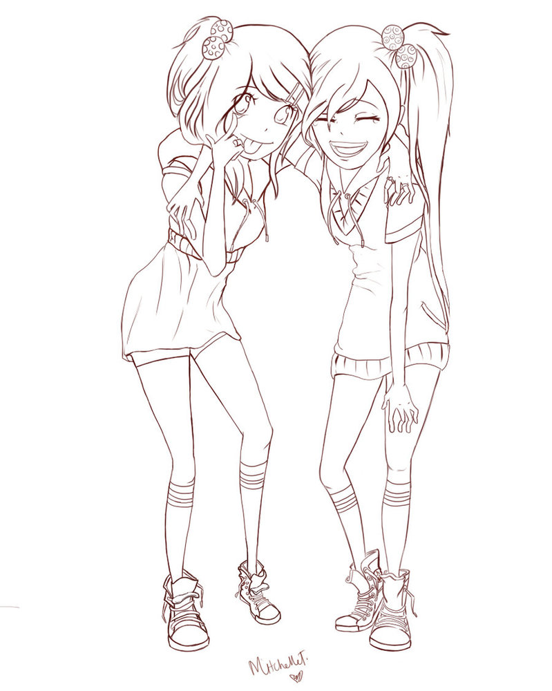799x1000 Friends Forever Lineart By Mitchiebby