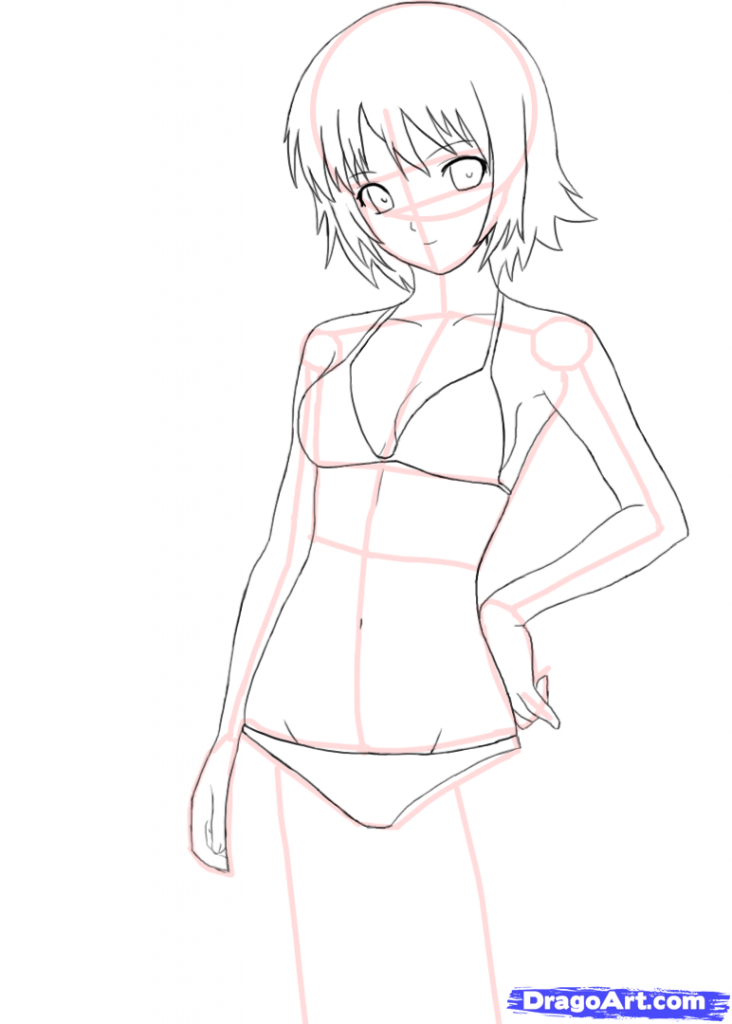 732x1024 Draw Anime Girl Body Drawing A Basic Full Body Animemanga Girl