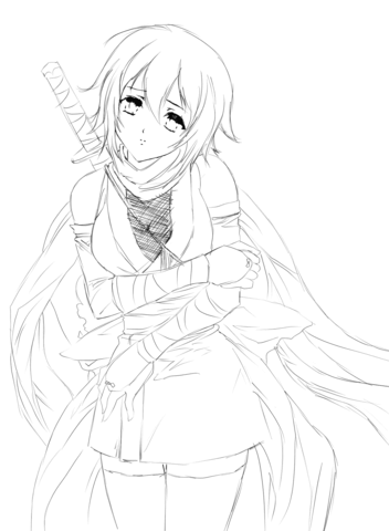 352x480 Hurt Anime Girl By Gabriela Gogonea Coloring Page Free Printable