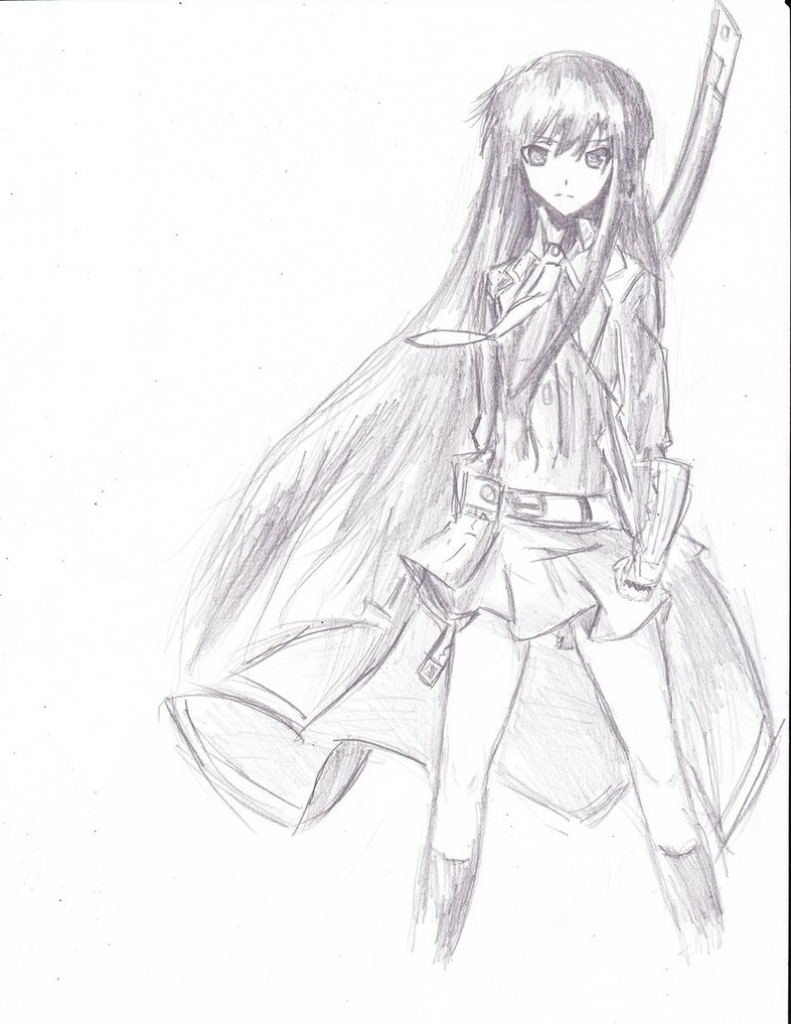 791x1024 Pencil Sketch Of Anime Girl Full Body Easy Anime Sketches Whole