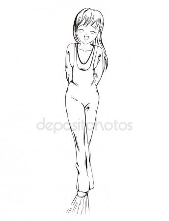 344x450 Elegant Anime Girl In Evening Dress Stock Vector Rorius