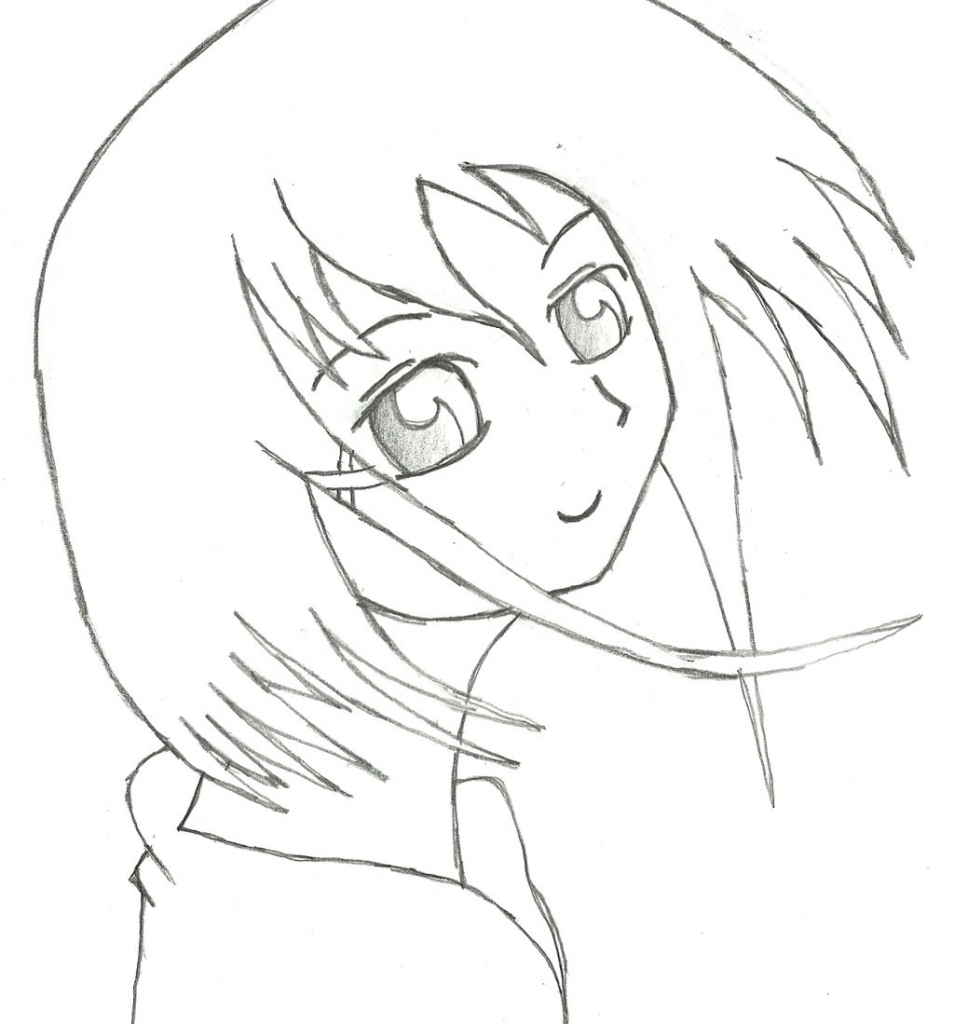 Anime Girl Easy Drawing at GetDrawings | Free download