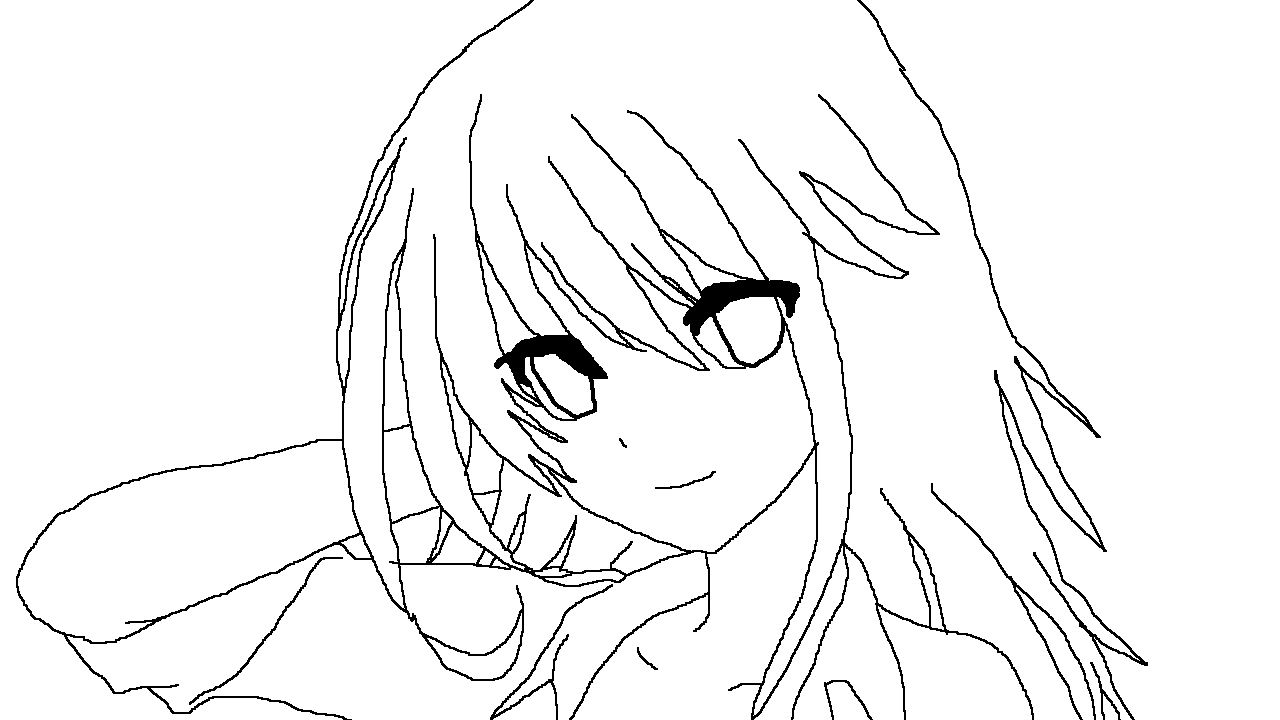 1280x720 Anime Girl Lineart By Insanetmntmusiclover On Anime