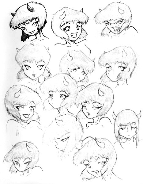 467x600 Devil Girl Face Study By Xduck