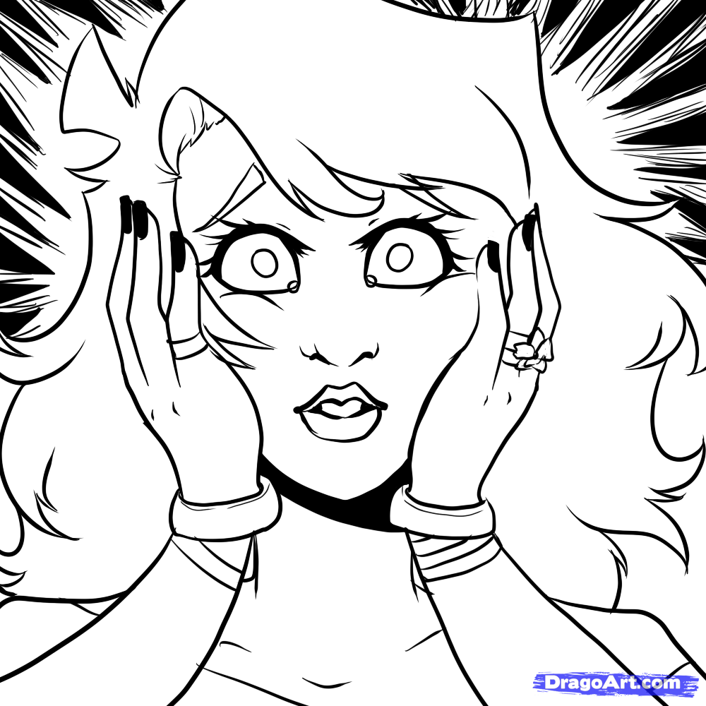 1000x1000 Anime Face Coloring How To Draw A Shocked Step By People