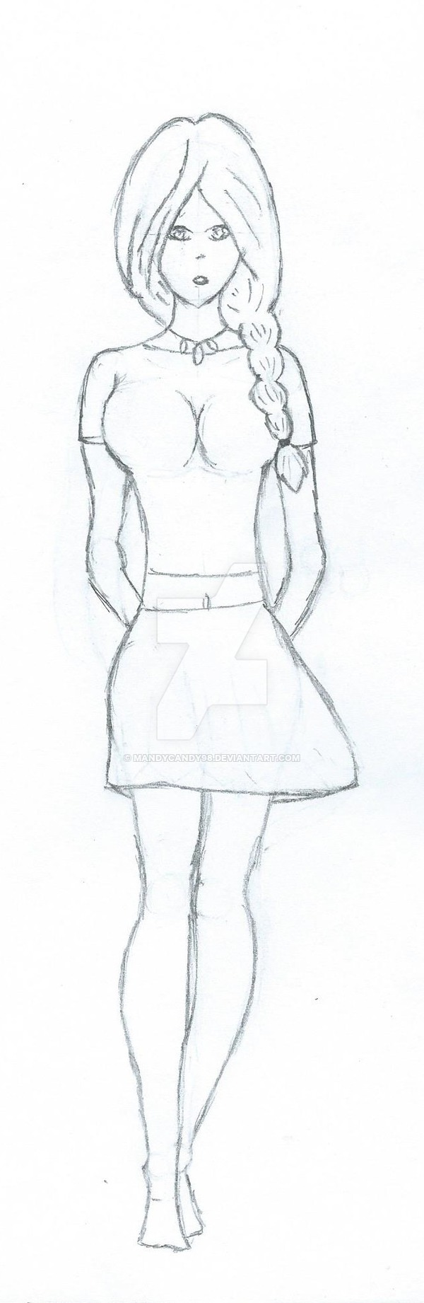 600x1842 Anime Girl Walking Forward By Mandycandy98