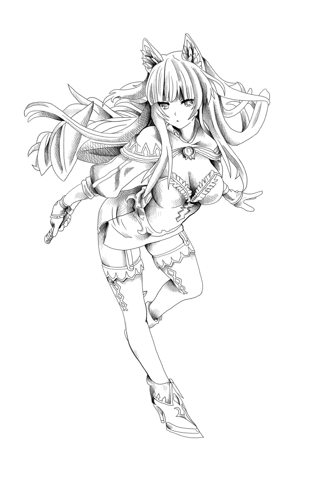 1024x1583 Le Fox Girl Figure Sketch By Circulus Designs