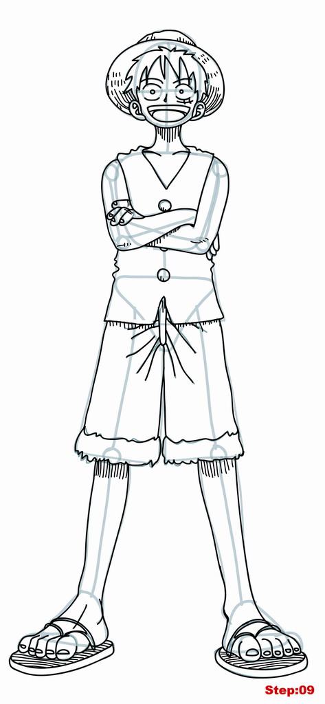 473x1024 How To Draw Luffy From One Piece Full Body