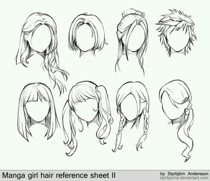 Anime Girl Hair Drawing at GetDrawings | Free download