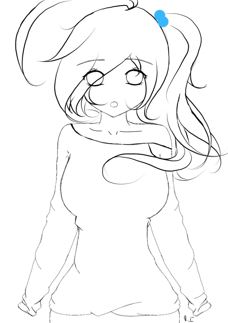 752x1063 Anime Girl Lineart(Full Body) By Kairi Chan21178