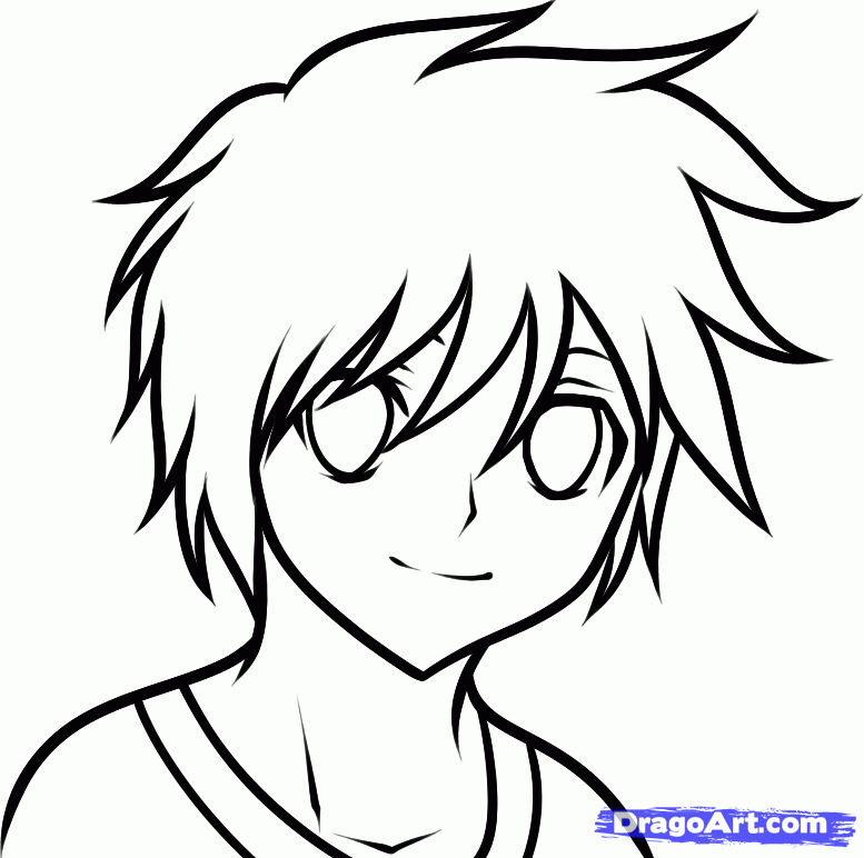 777x772 Easy Draw Anime How To Draw An Anime Boy For Kids Step 6 How